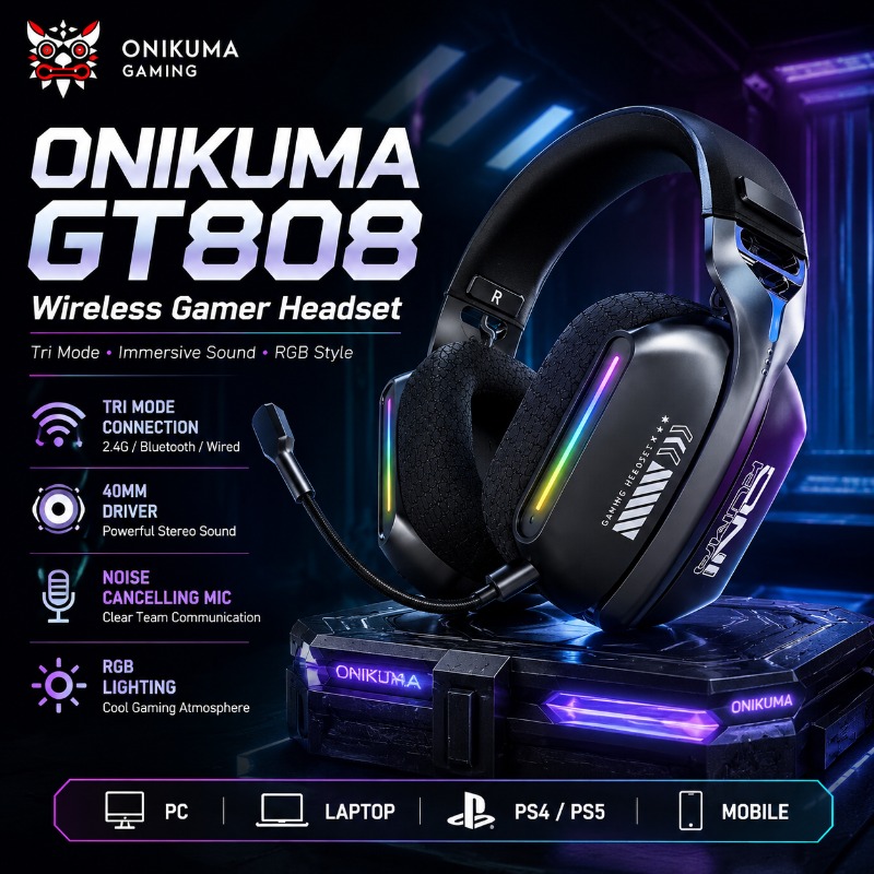 Esports Gaming Earbuds - ONIKUMA GT808 Kablosuz Oyun Kulaklığı Üç
