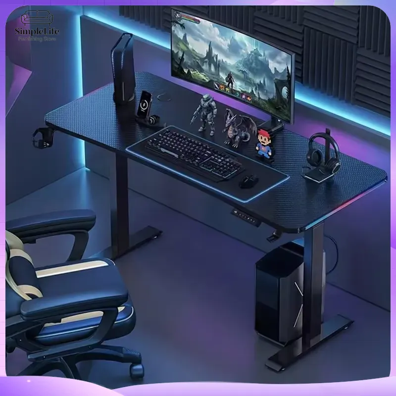 Esports Gaming School - Lüks Elektrikli Yükseklik Ayarlı Oyuncu Masası,