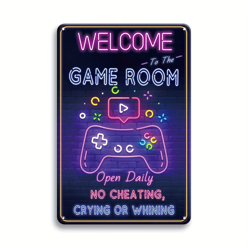 Video Gaming & Esports Usd Acc - Oyun Odasına Hoş Geldiniz Metal Tabela