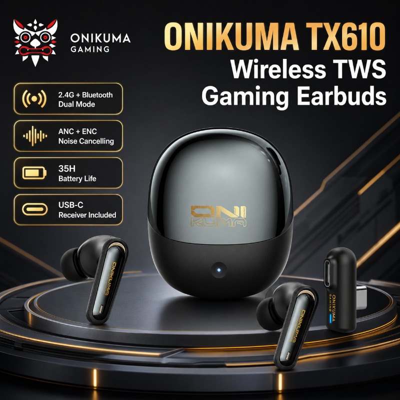Esports Gaming Earbuds - ONIKUMA TX610 Kablosuz Oyun Kulaklıkları Çift