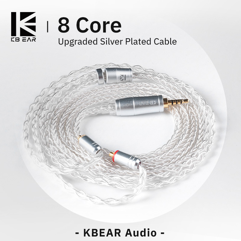 Esports Gaming Earbuds - KBEAR 8 Çekirdekli Yükseltilmiş Gümüş Kablolu